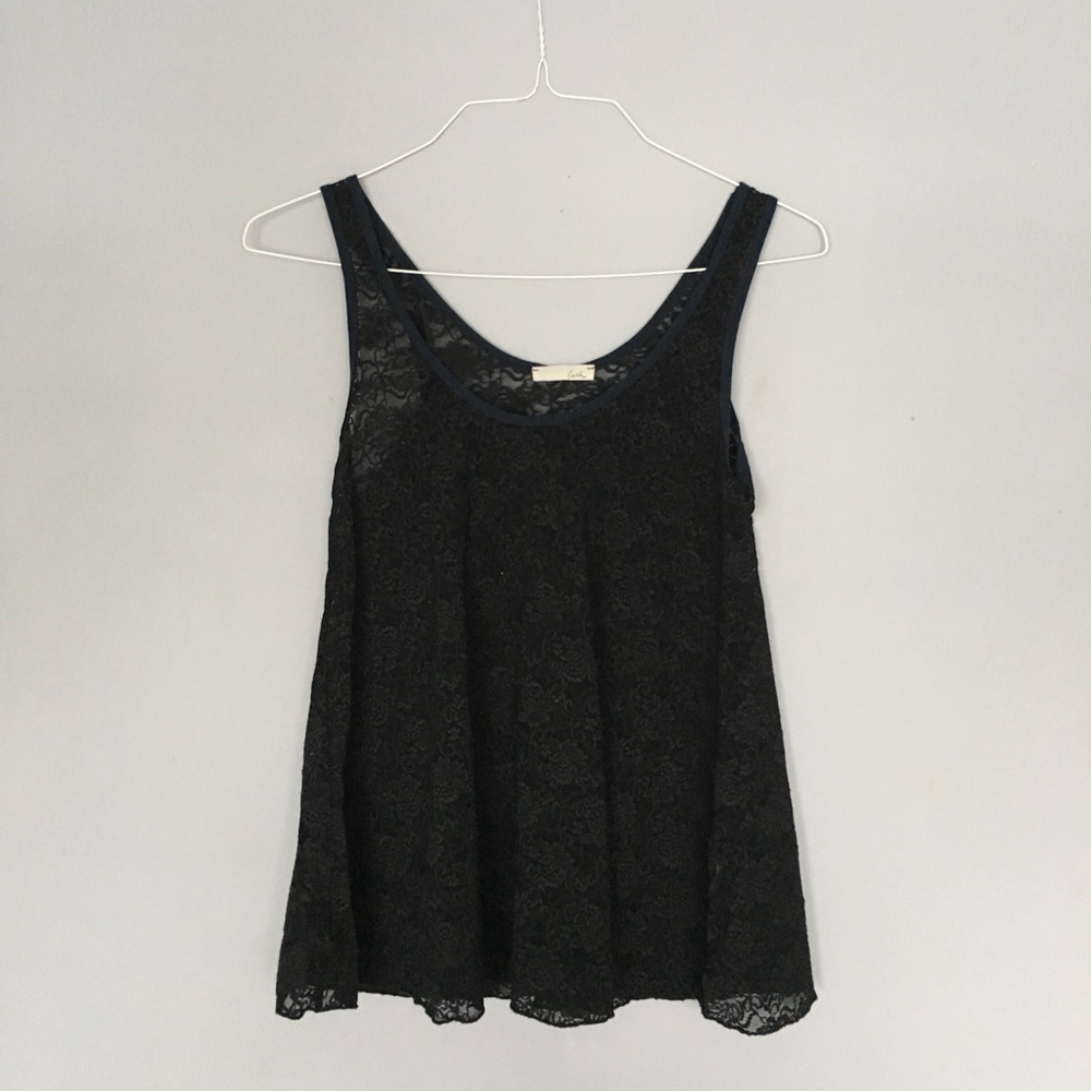 Lush Black Lace Swing Tank